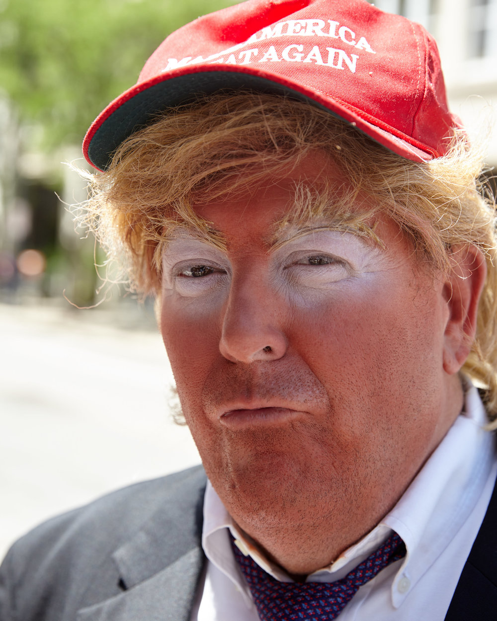 A Donald Trump impersonator mocks President Trump at the Big Gay Dance Party