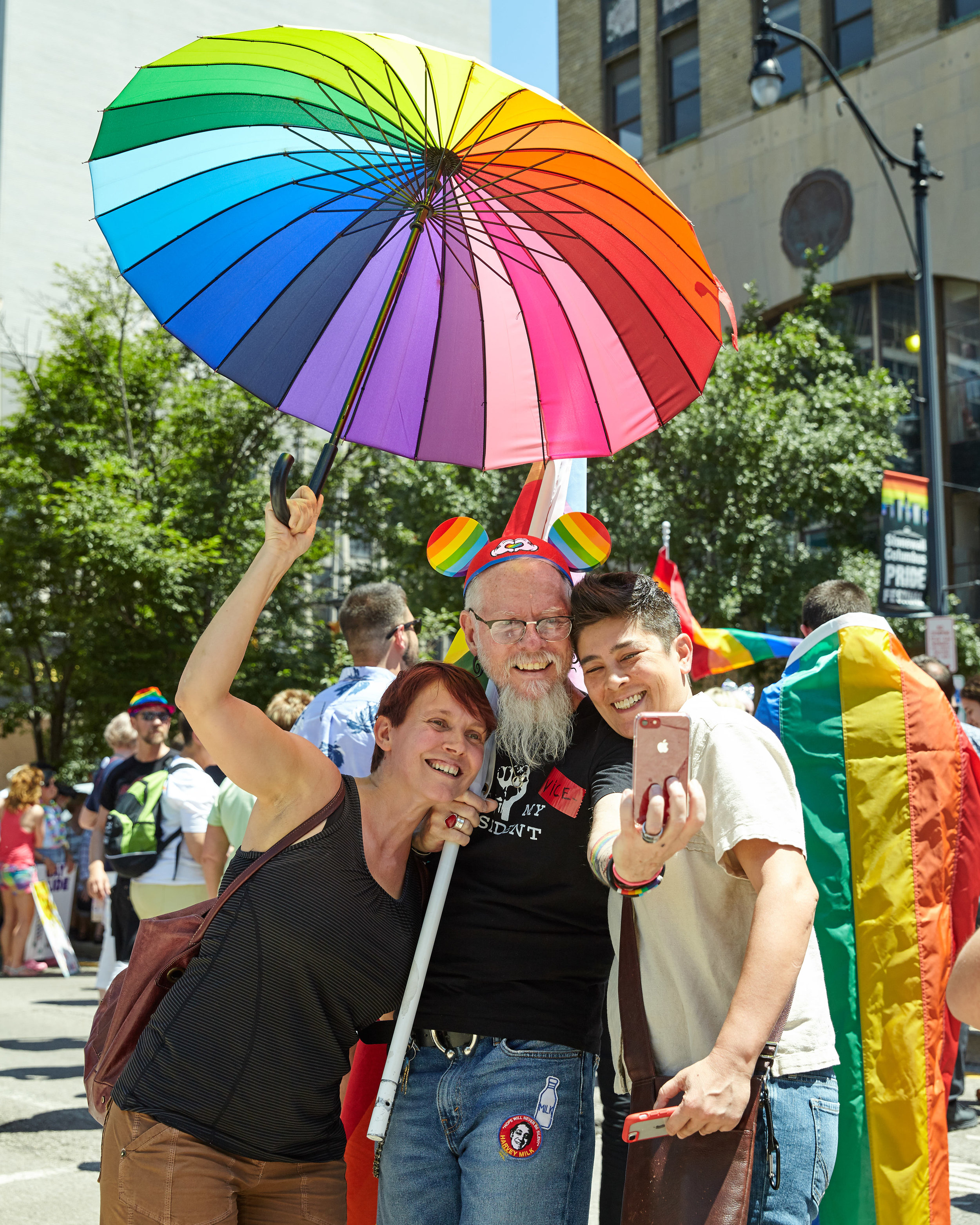 Bog Gay Dance Party attendees pose for a selfie.