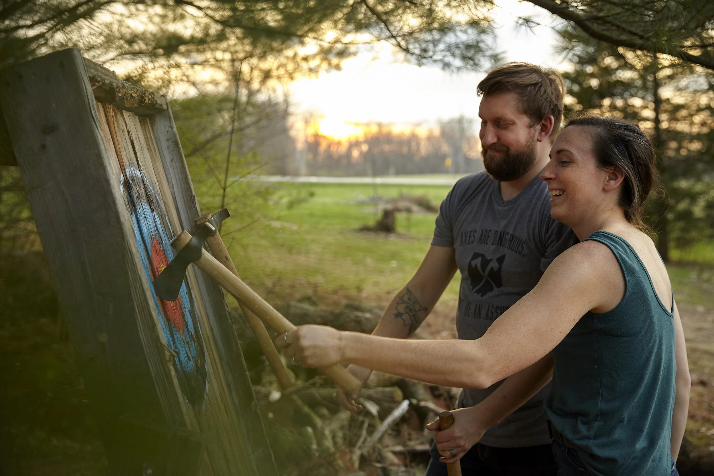 Benjamin and Cori Rowley of Yellowood Axe.