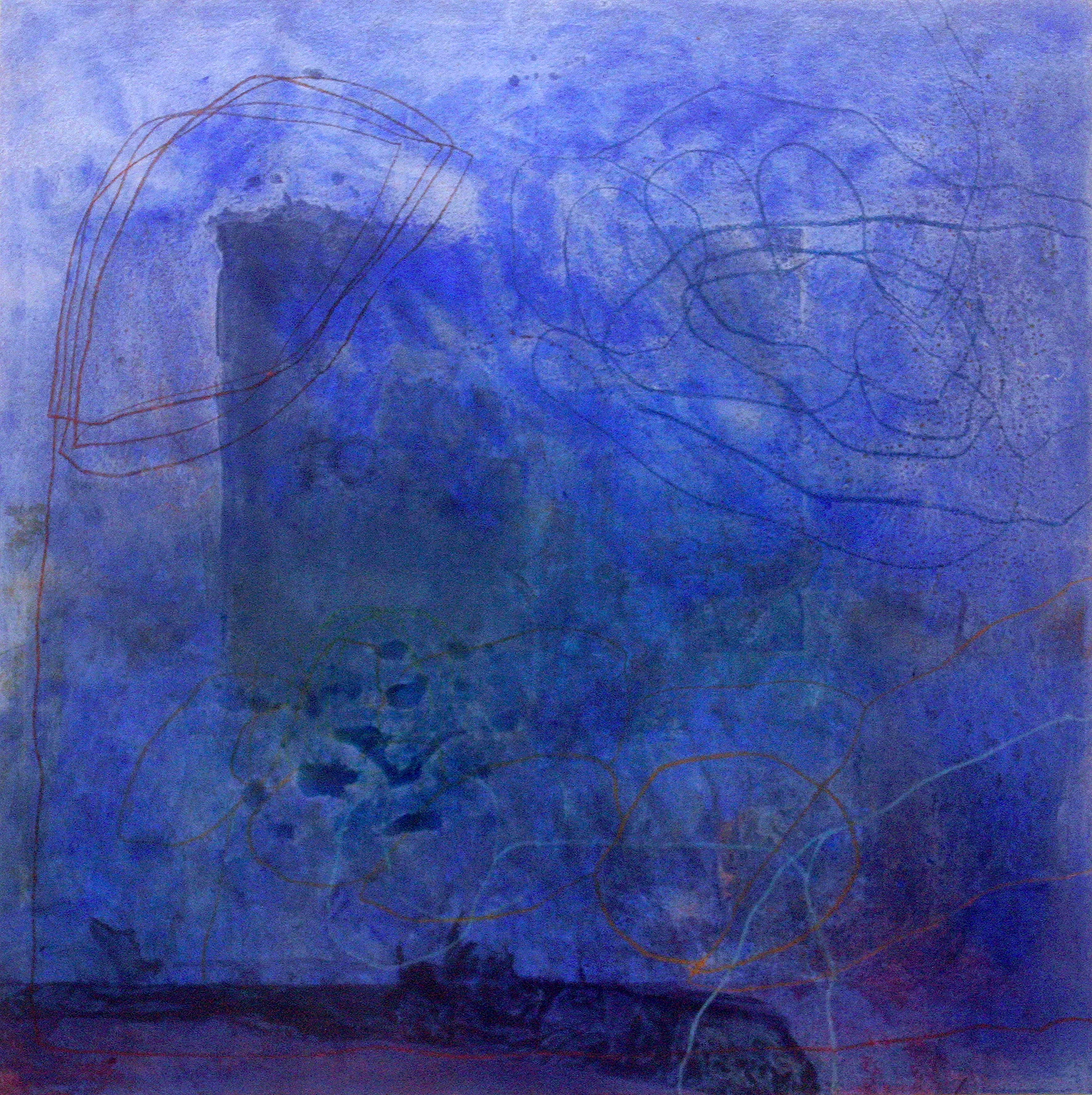 Sense títol, pintura, pastell i carbó sobre tela, 130 x 130 centímetres, 2011