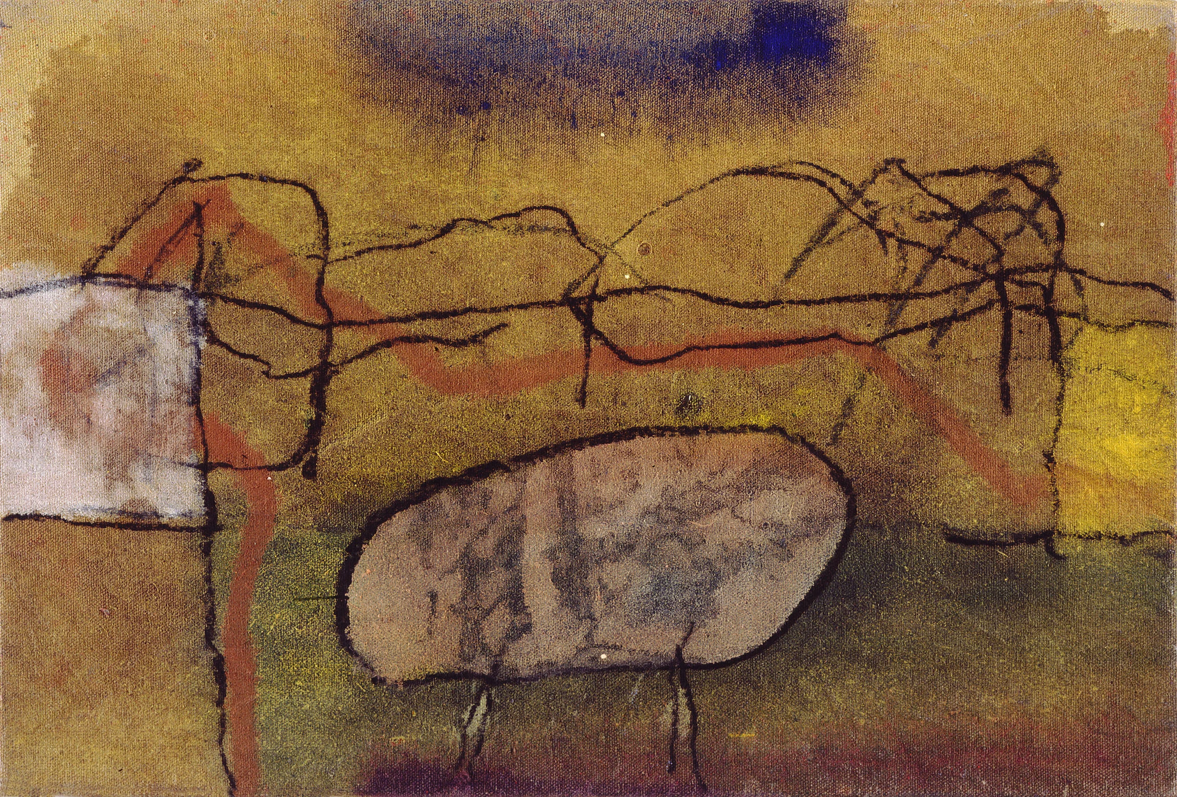 Sense títol , oli i carbó sobre tela, 1988, 22 x 35 centímetres
