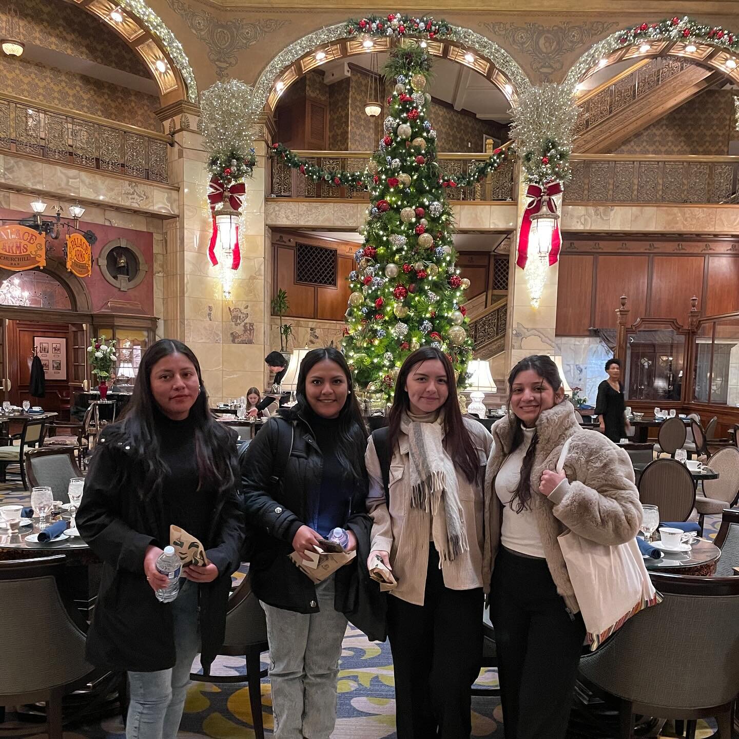 Welcoming our Peruvian Work &amp; Travel participants to their new employer, the historic Brown Palace Hotel in Denver, CO!