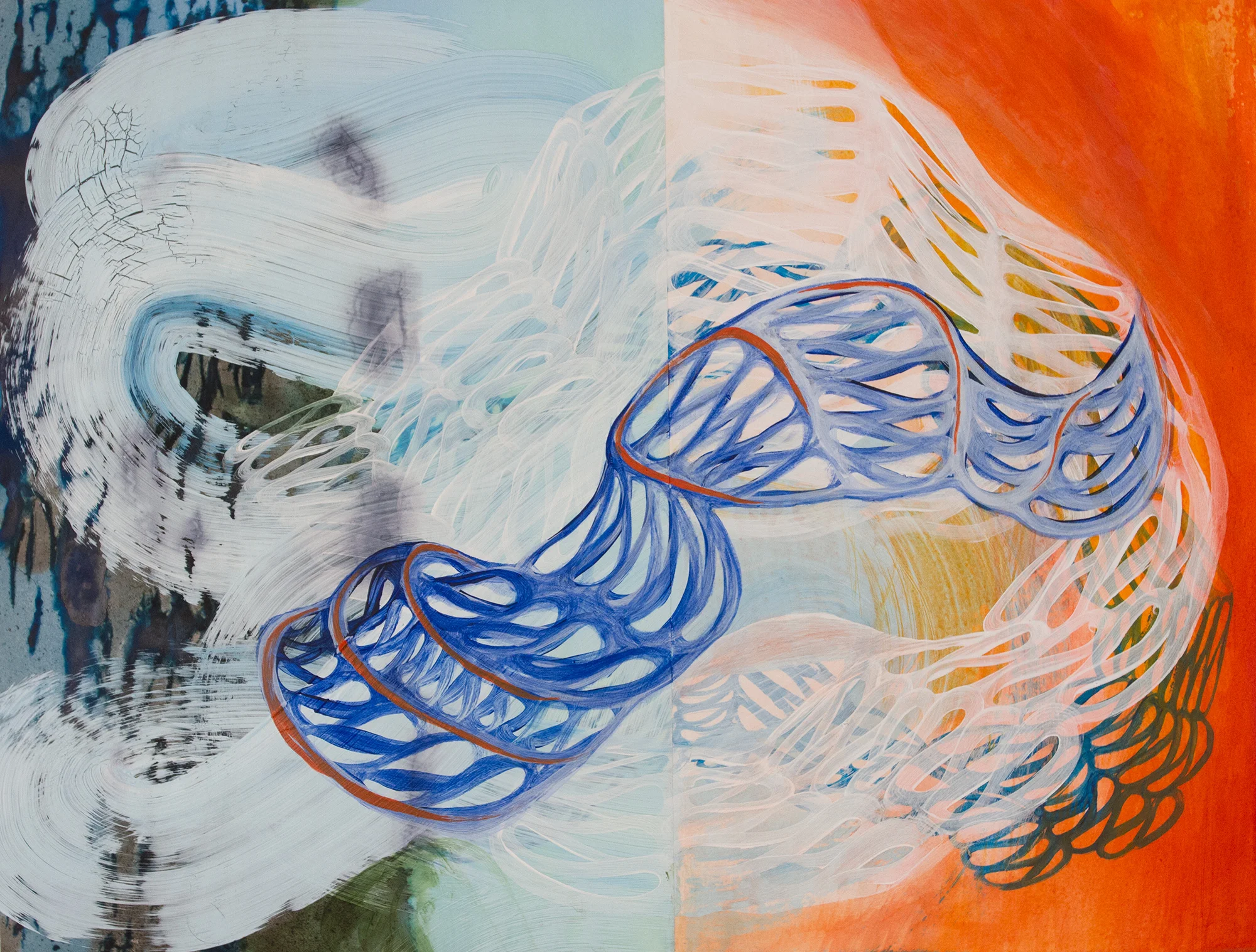 Miguel Rodriguez - Tangled Bank - Acrylic ink vellum on paper