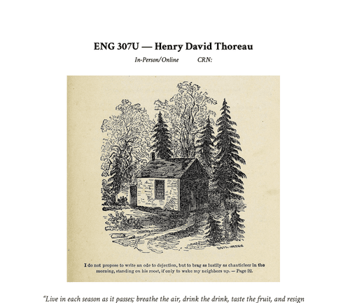 Henry David Thoreau Syllabus