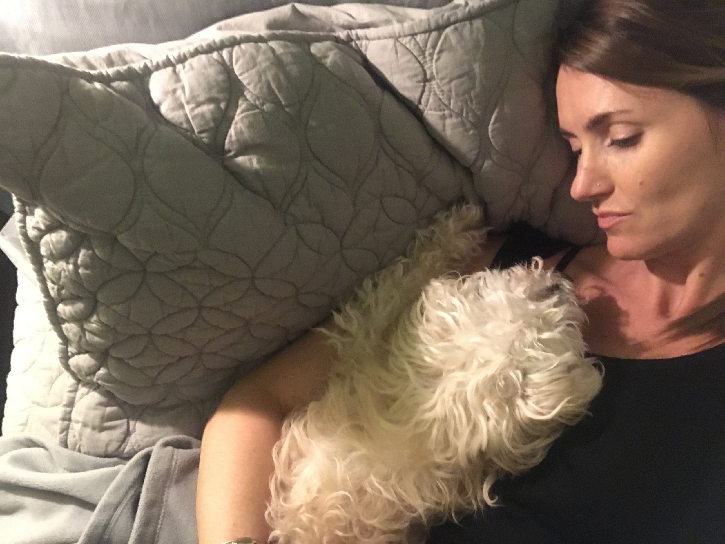 Me and my boy, Fritz, the night before his death. 