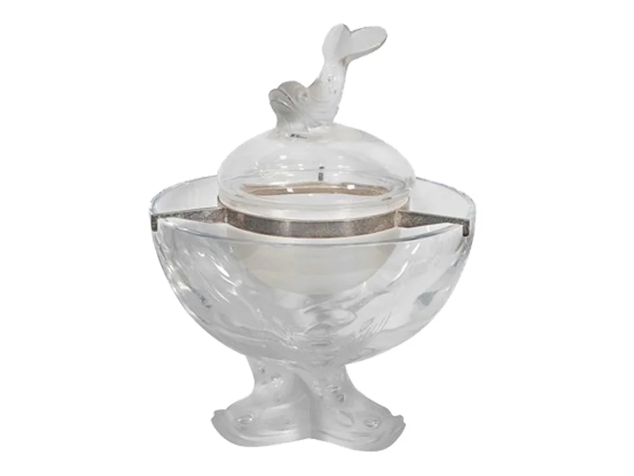 Lalique French Crystal Igor Caviar Bowl or Serving Dish&nbsp;