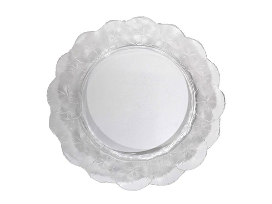 Lalique French Crystal Honfleur Bowl and Dish&nbsp;