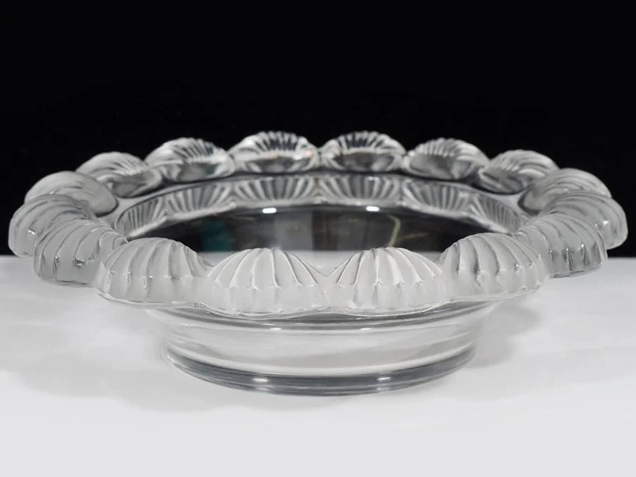 Vintage Lalique Frosted Glass Shell Bowl or Dish