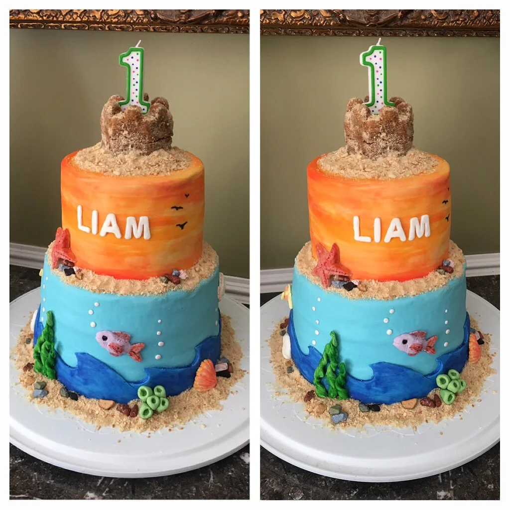 Beachy Birthday Cake