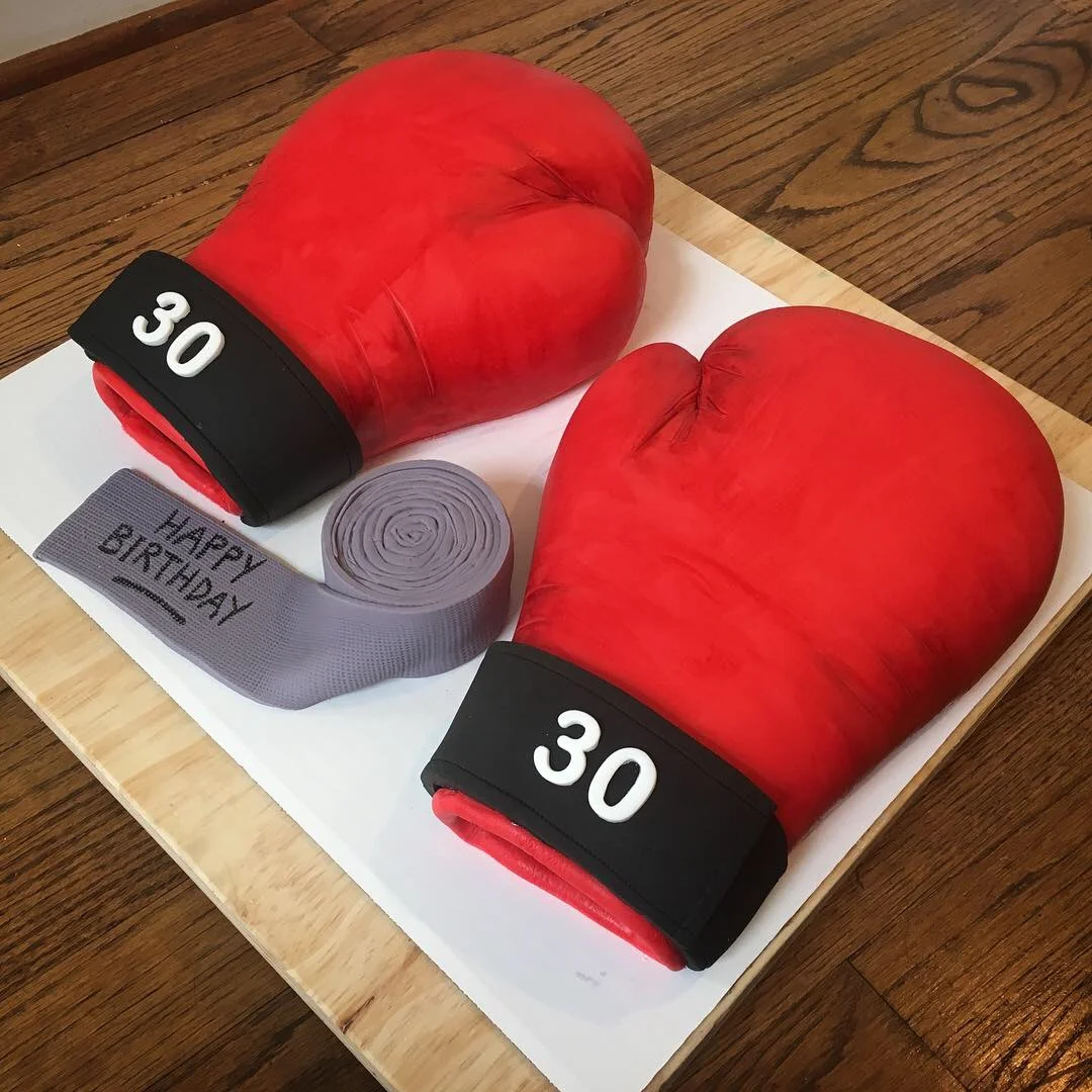 boxing glove cakes
