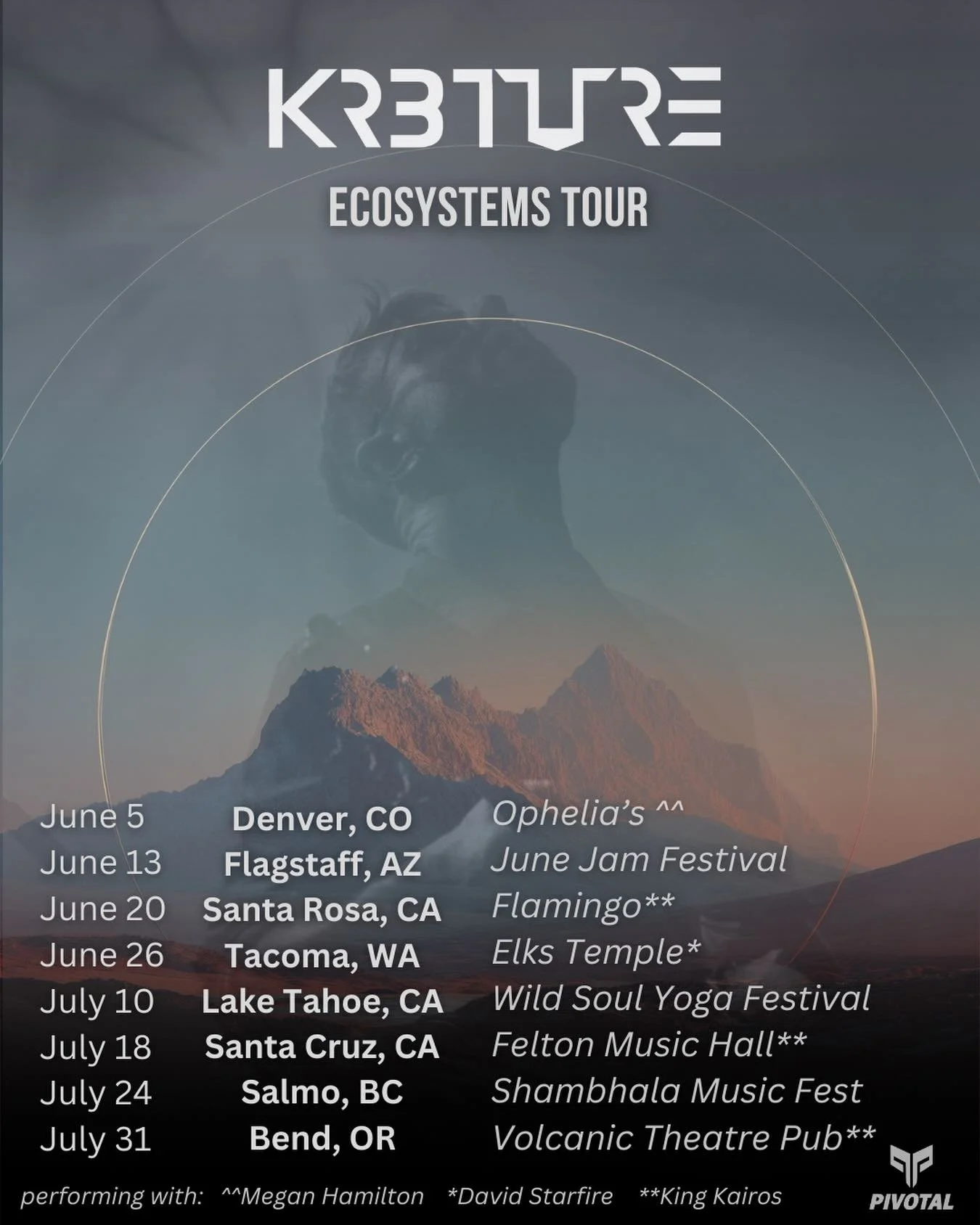 here are my next stops friends, hope to see yall soon 🫶
Denver @opheliasden 
AZ @junejamaz 
Santa Rosa @vintagespacesr 
Tacoma, WA @mcmenaminselkstemple 
Bend, OR @volcanictheatrepub 
Santa Cruz, CA @feltonmusichall 
BC @shambhala_mf