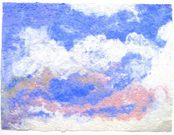 Wendy Shalen, Cloudscape , handmade pigmented cotton pulp, 30 x 40 in.