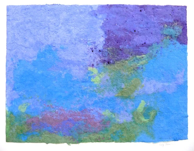 Wendy Shalen, Bluescape , 2012, pigmented handmade paper pulp, 29 x 39 in.