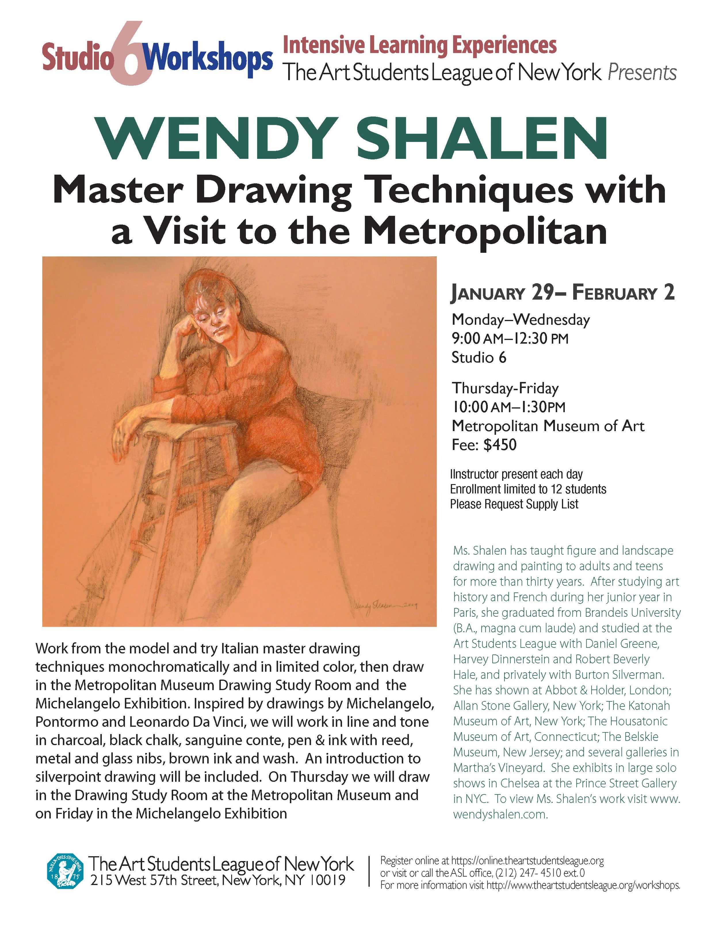 Master Drawing Techniques with a Visit to the Metropolitan
