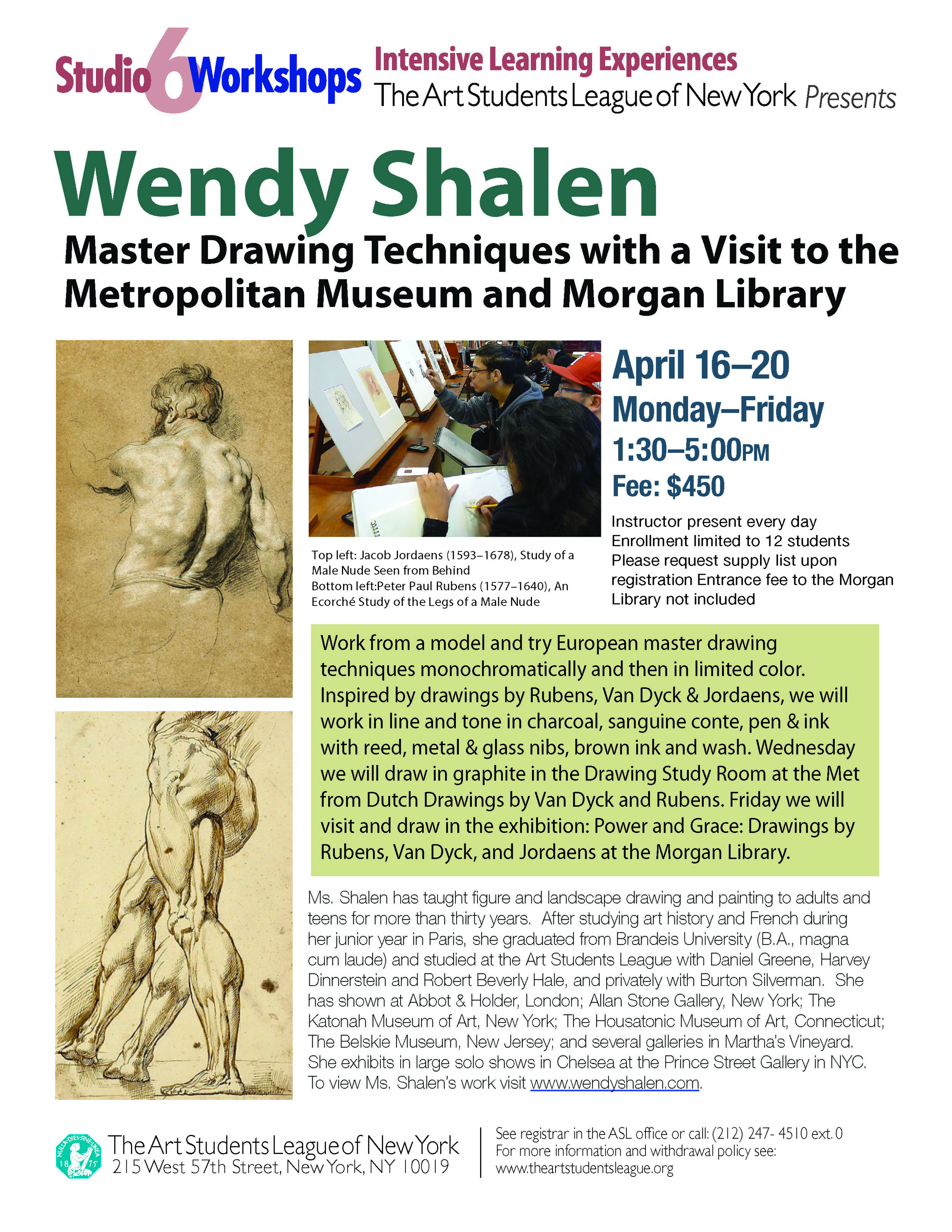 Master Drawing Techniques with a Visit to the Metropolitan Museum and Morgan Library