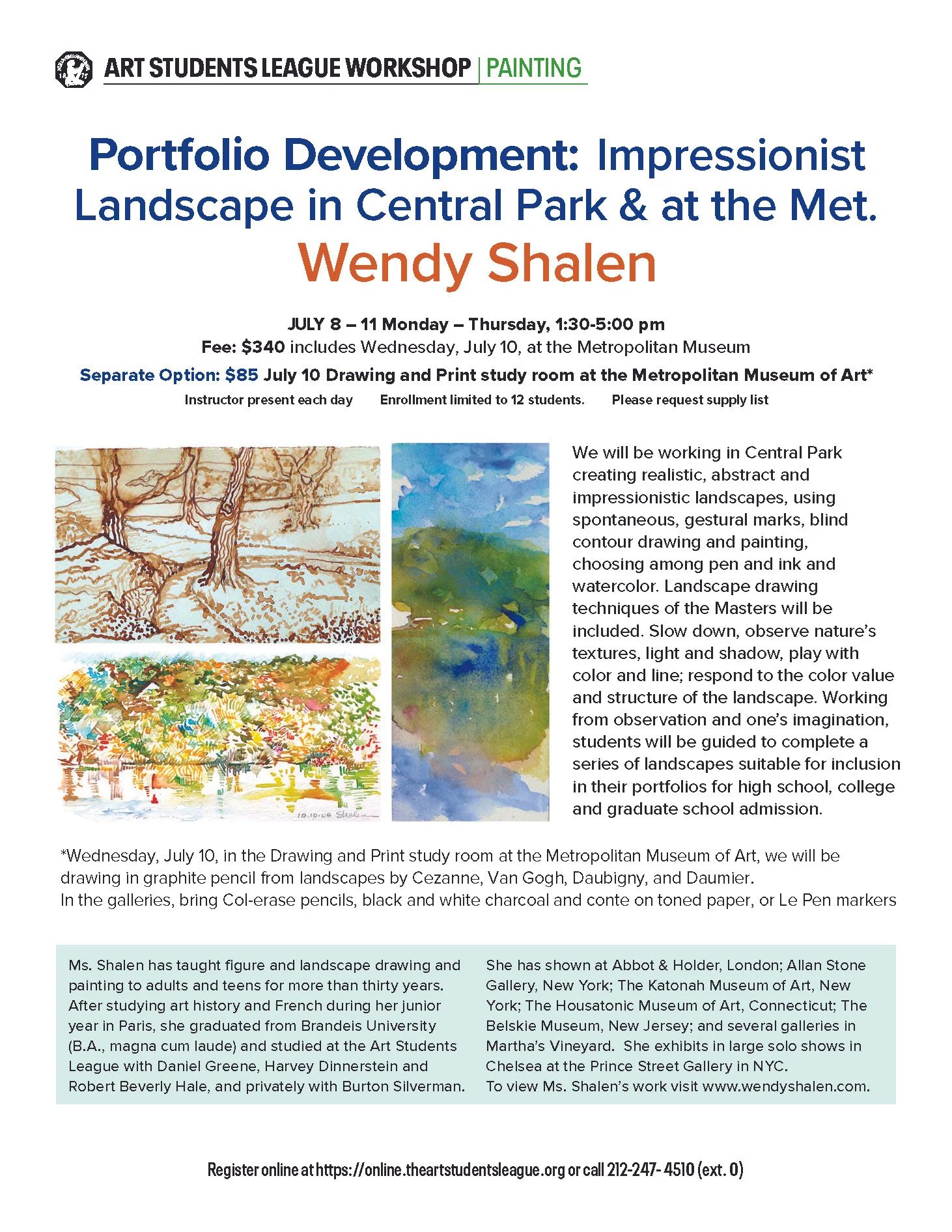 PORTFOLIO DEVELOPMENT: Impressionist Landscape in Central Park &amp; the Met