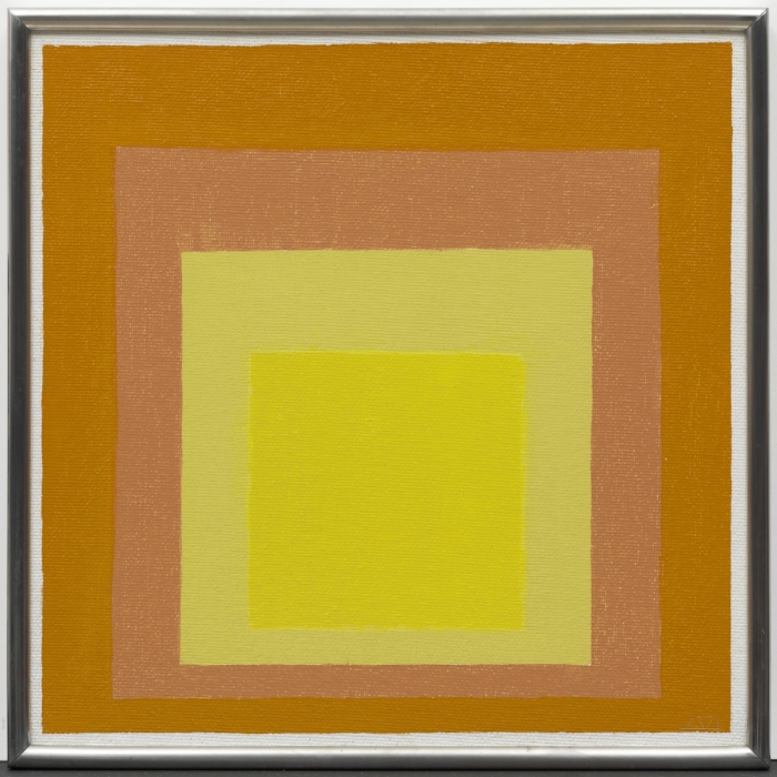  Josef Albers  Study for Homage to the Square: Consent , 1947 Oil on Masonite, 40.3 × 40.2 cm Solomon R. Guggenheim Museum, New York, Gift, The Josef Albers Foundation, Inc., 1991 © 2017 The Josef and Anni Albers Foundation/Artists Rights Society (AR