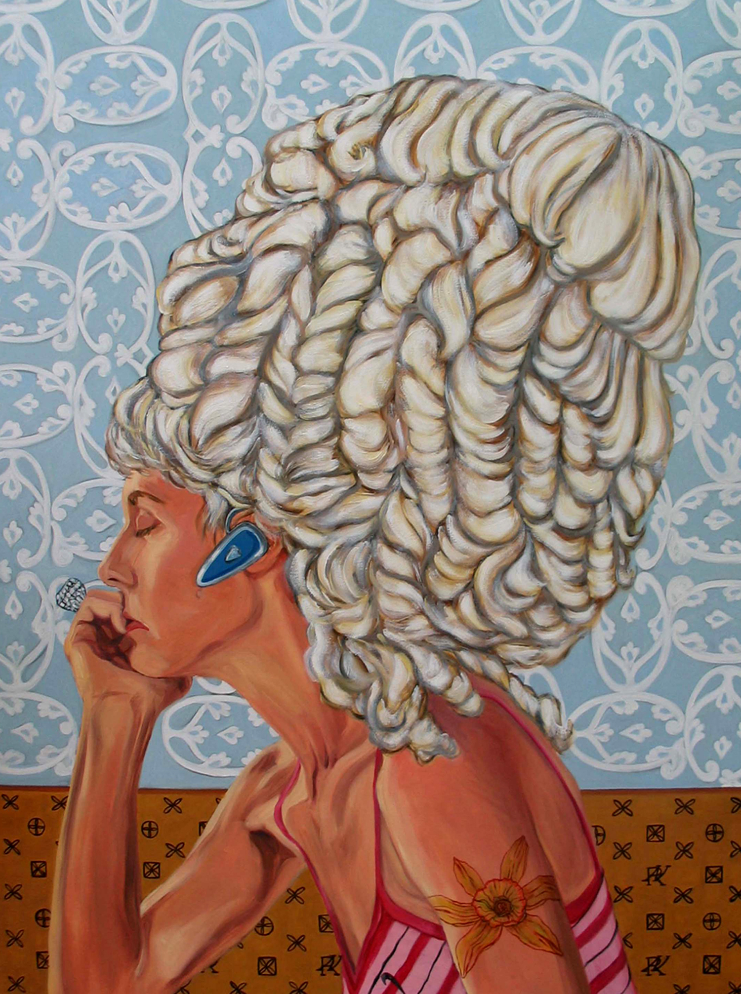  Lady with Bluetooth © 2012 Oil on canvas 60 x 48" 