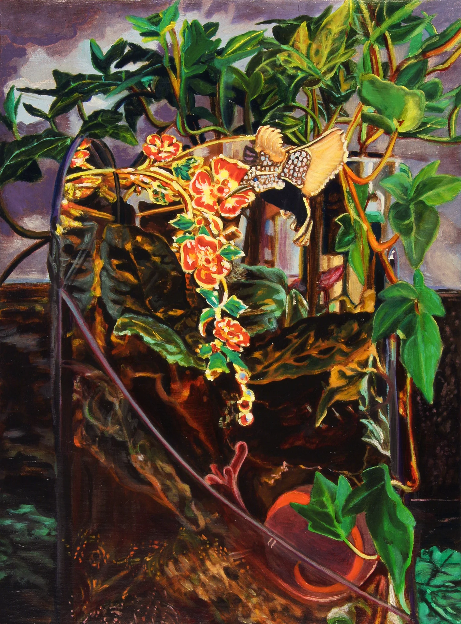 Still Life with Snail and Bird © 2010 Oil on linen 12 x 8"
