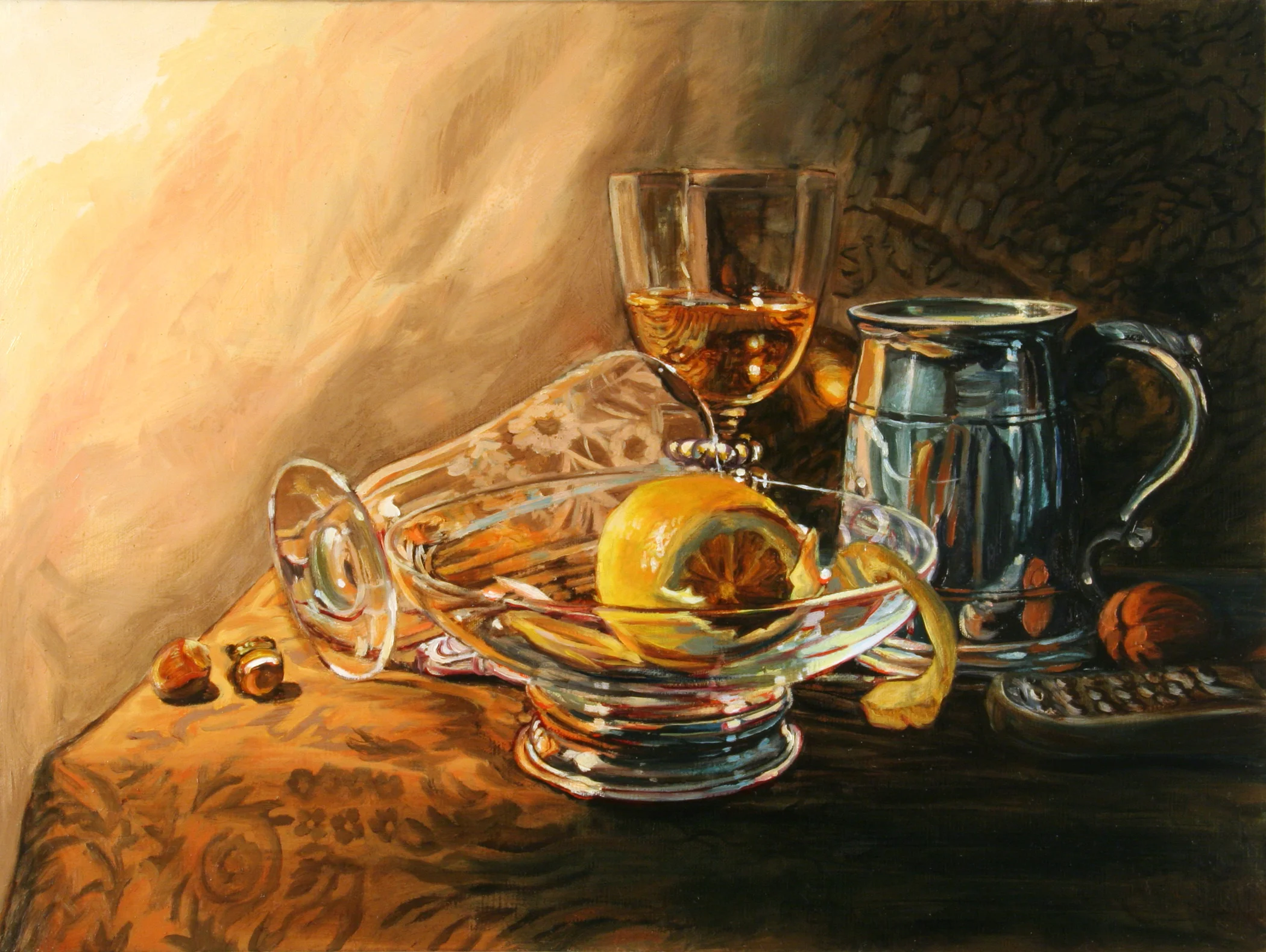 Still Life with Lemon © 2008 Oil on linen 12 x 16"