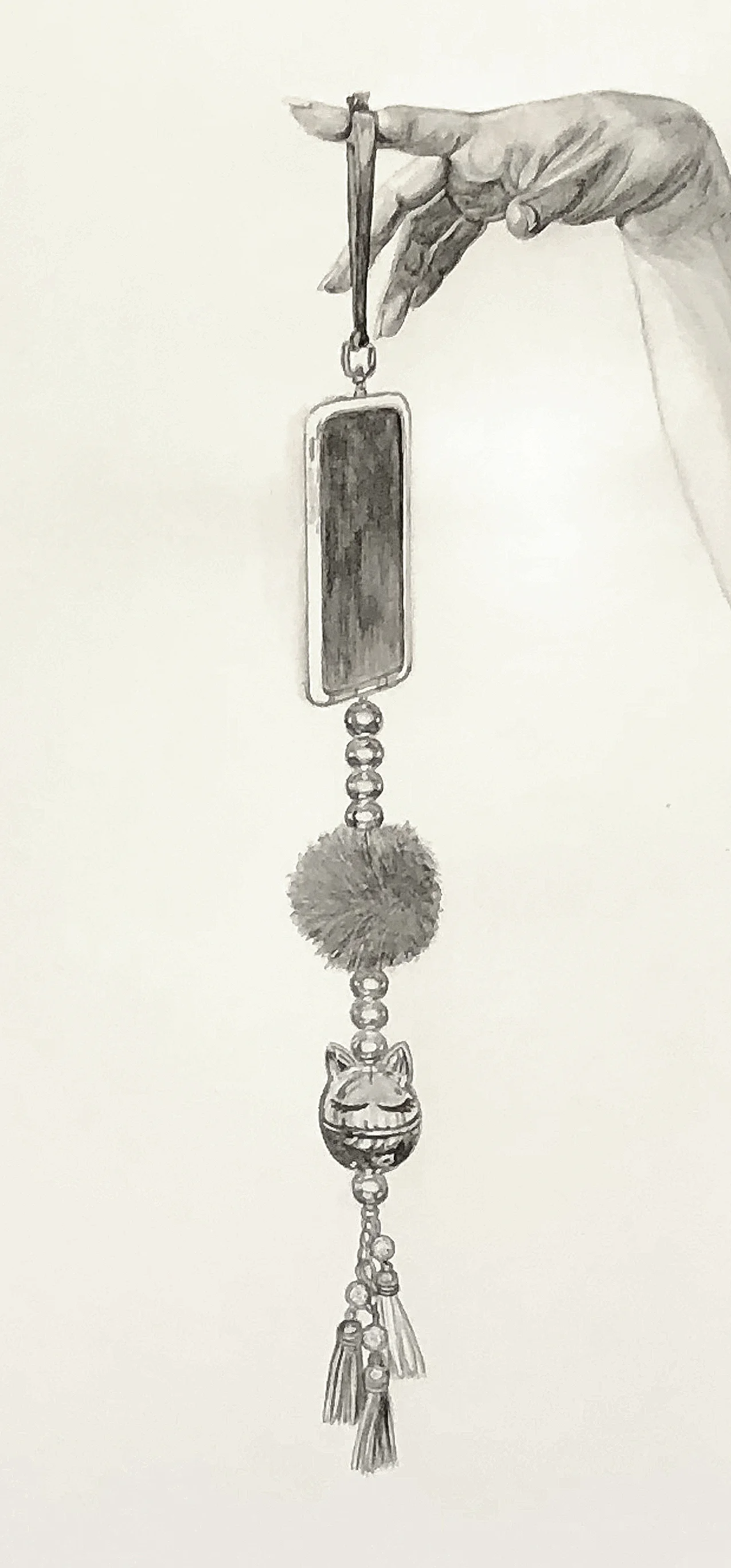 Study for Dangling Still Life No.1 ©2018 Graphite on paper 25” x 14.5”