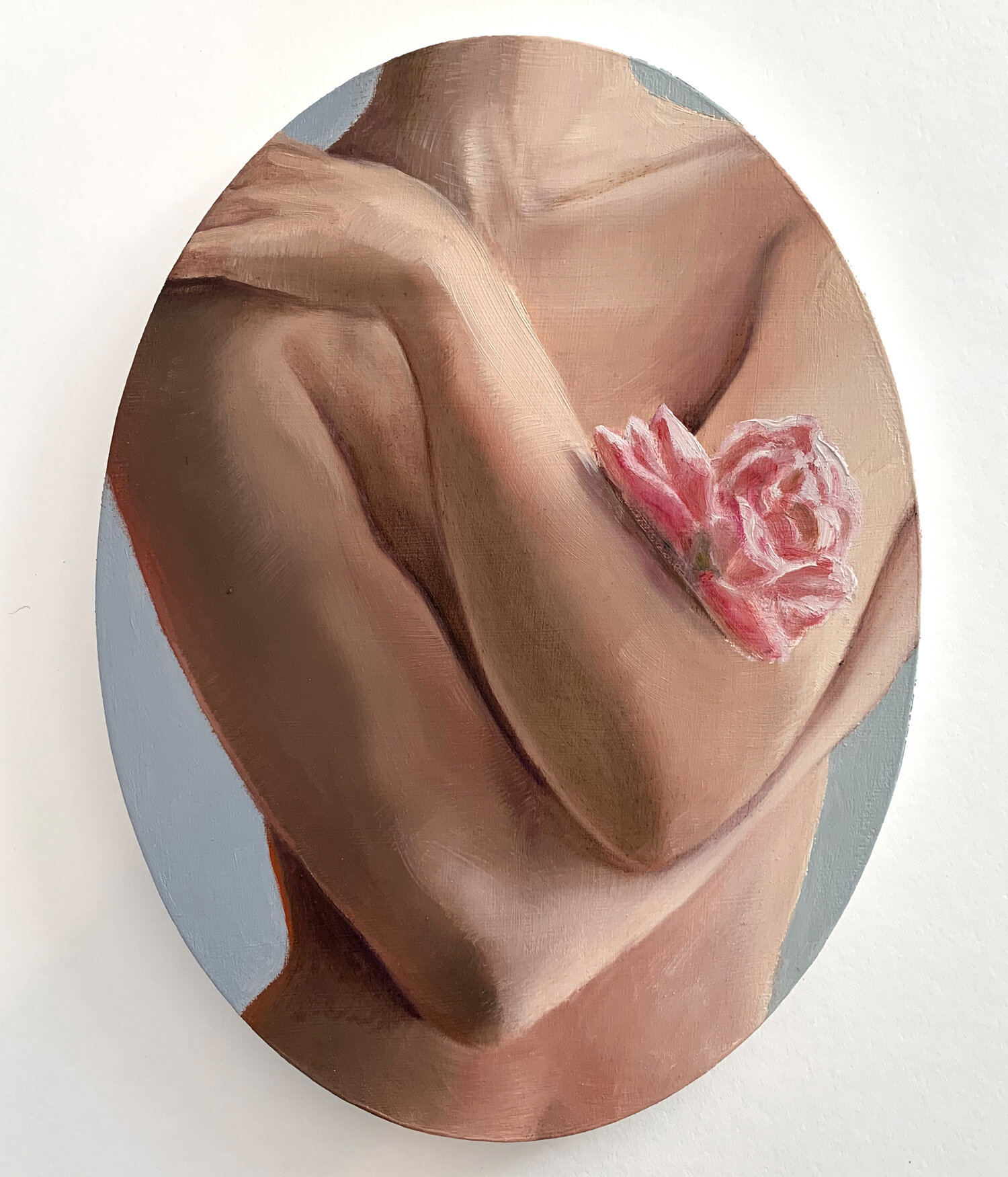   Rose Embrace  ©2021 Oil on panel 10 x 7.5 “ 