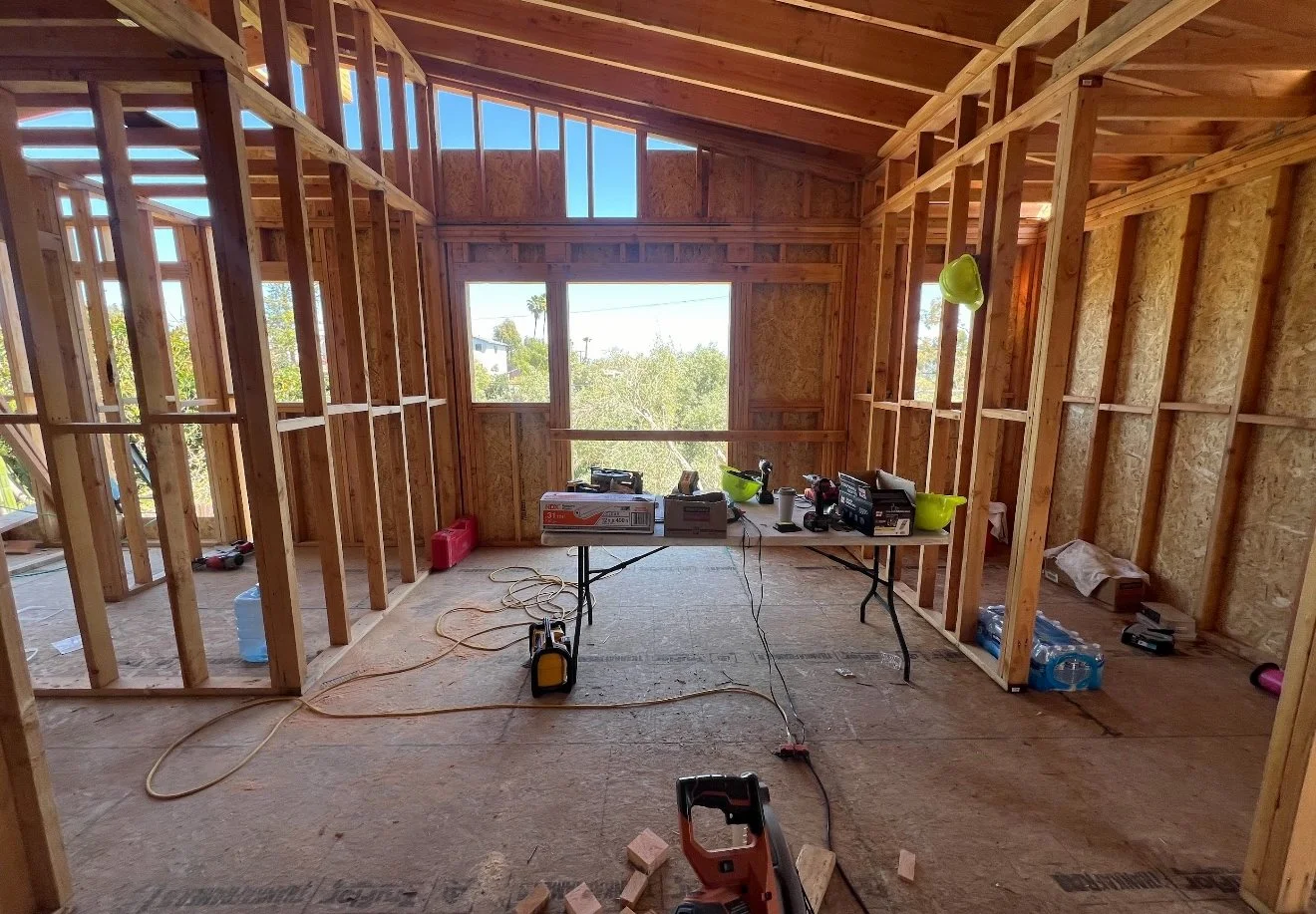 Remodeling company in San Diego, Honeycomb Design and Build building a new addition for a full home renovation in South Park