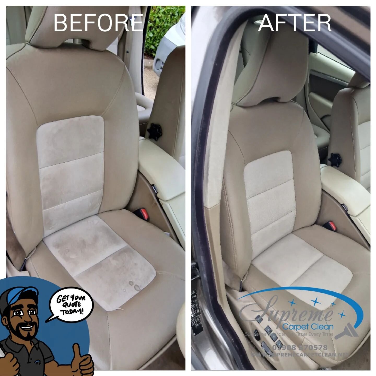 NICE CLEAN VOLVO - VEHICLE SEATS DEEP CLEANED.. Goodbye Dirt #beforeandafter

FREE QUOTES AVAILABLE - WE COVER NATIONWIDE 

#CarSeatCleaning #OurWork #vehicleupholsterycleaning #vehicleupholsterycleaningmiltonkeynes #Supremecarpetclean  #Volvo #satis