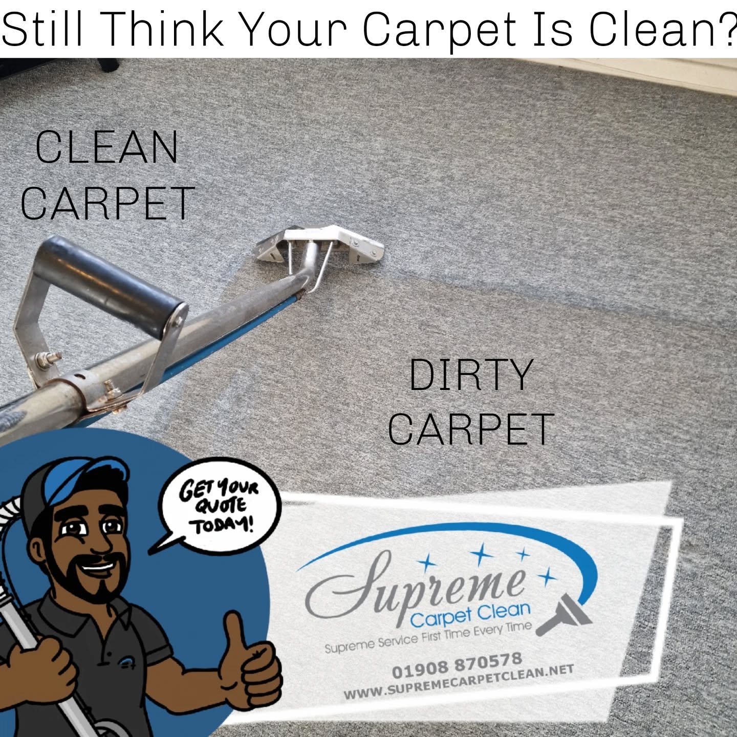 Still think your carpet is clean? Think again! 

Check out this before &amp; after from a deep carpet clean completed in Milton Keynes! 

Regular professional carpet cleaning not only makes your carpets look fresh but also helps them last longer!

📍