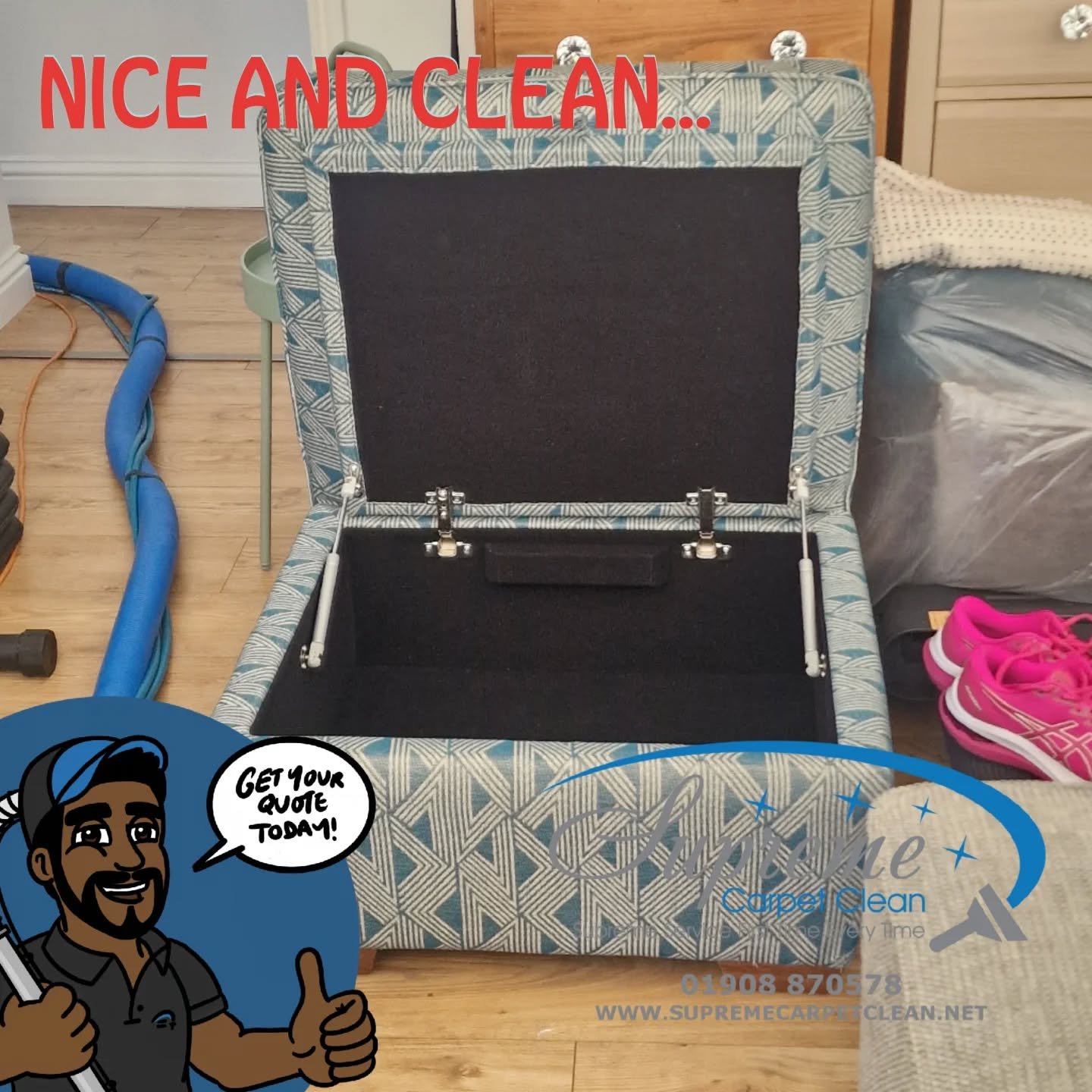 ✨ TRANSFORM YOUR UPHOLSTERY! ✨

This beautiful footstool is looking fresh again! Could your sofa, armchair, or upholstery do with a deep clean?

✅ Removes dirt, allergens &amp; odours
✅ Revives fabric &amp; brightens colours
✅ Professional results

?
