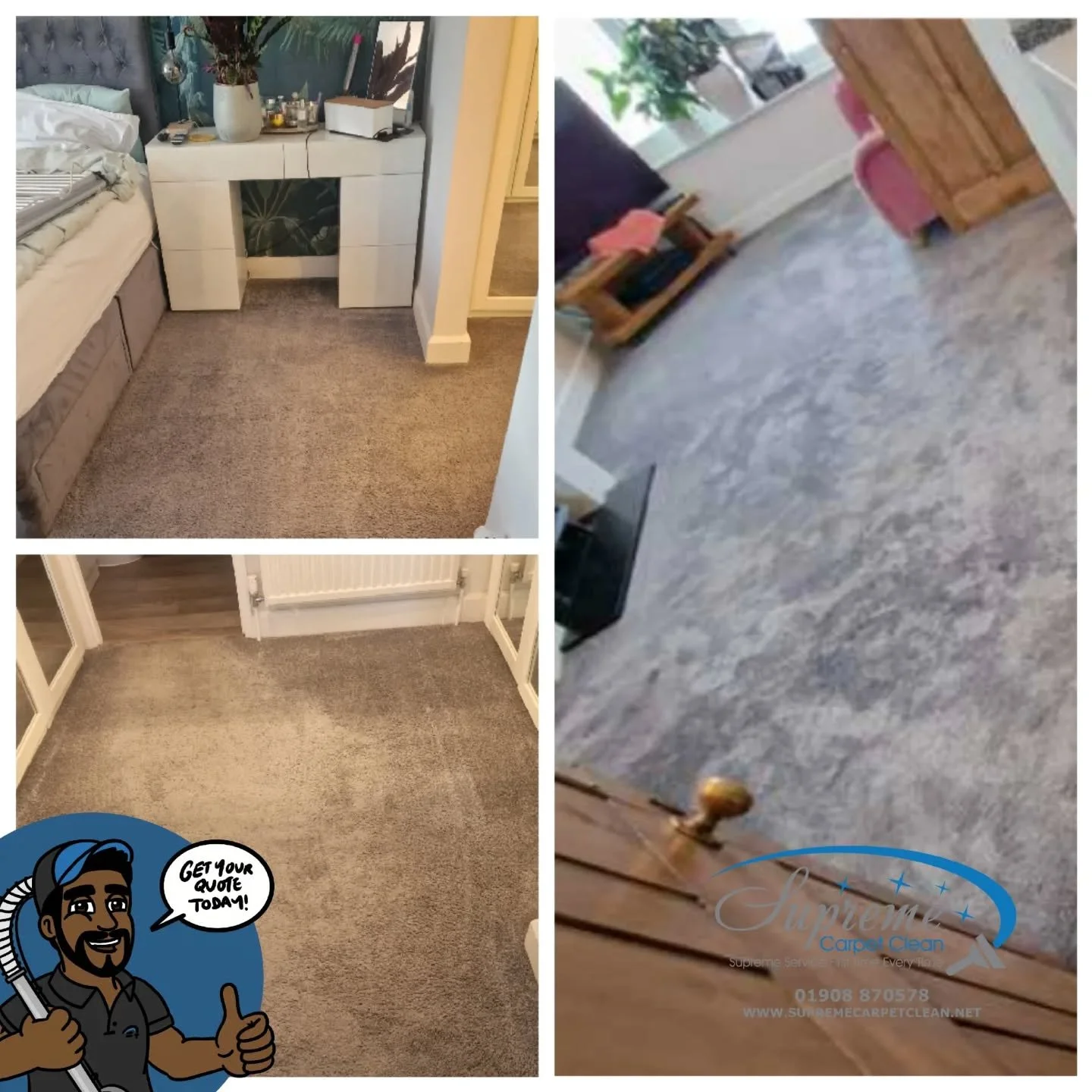 Just finished getting the carpets in this lovely Bletchley home looking fresh and clean, all ready for the house sale 🏡✨

Always satisfying to see the difference a proper clean makes &mdash; especially when a house is about to go on the market. Feel