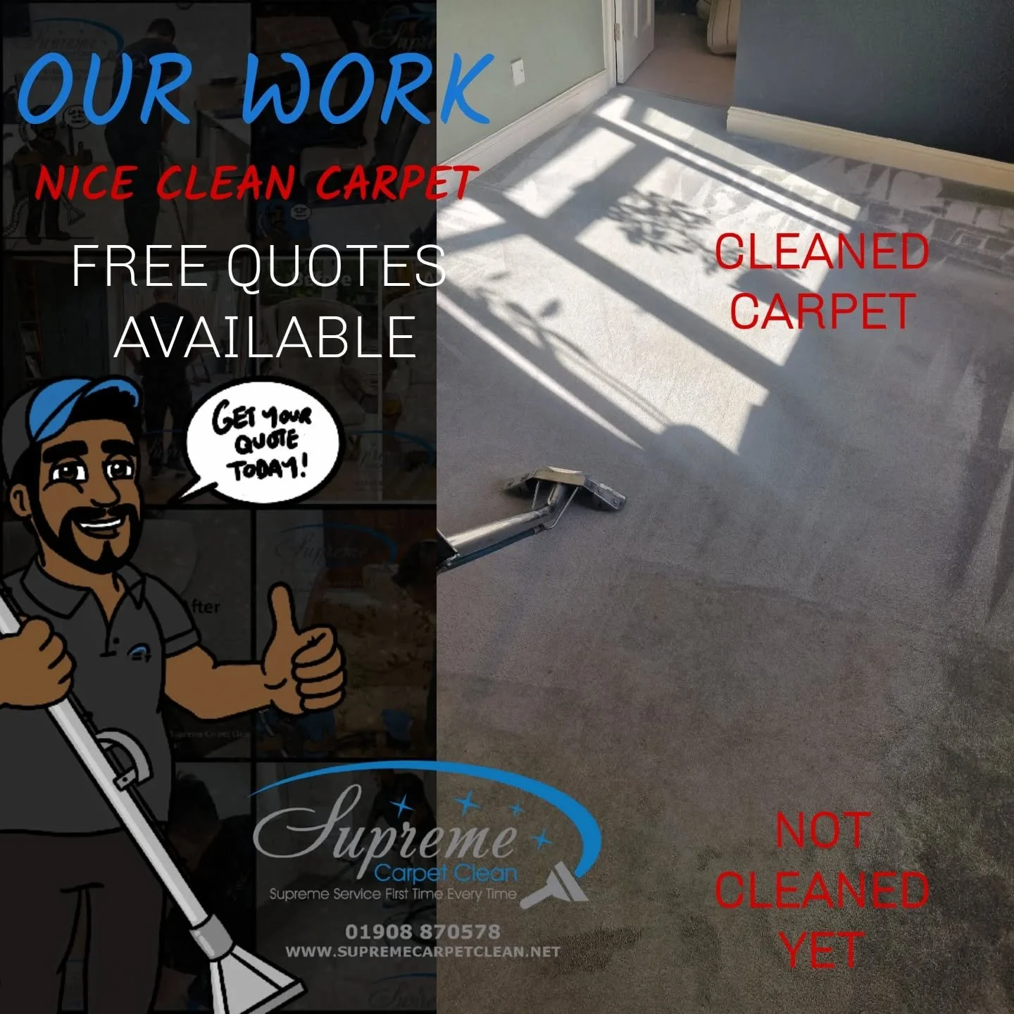 The customer gave it a go with a Rug Doctor but just couldn&rsquo;t get the results he wanted. That&rsquo;s when he called us in.

Domestic carpet cleaners like sharks, rug doctors, Vax etc lack the power to provide a deep clean. Our machine can prov