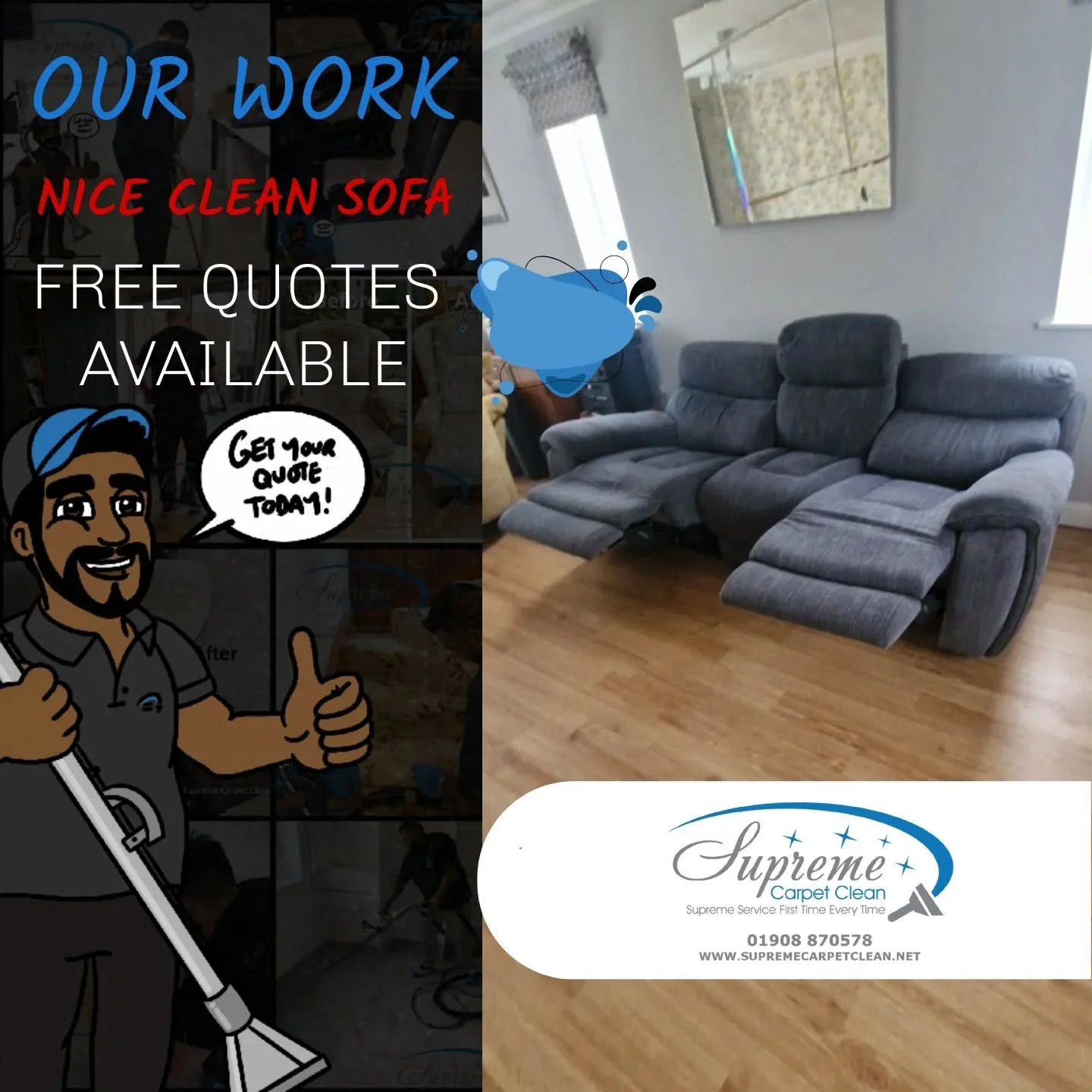 When was your sofa last cleaned?
If you can&rsquo;t remember, it&rsquo;s definitely time!
Your furniture&rsquo;s seen it all &mdash; movie nights, naps, and the occasional coffee mishap. Give it the refresh it deserves.

Book your professional sofa c