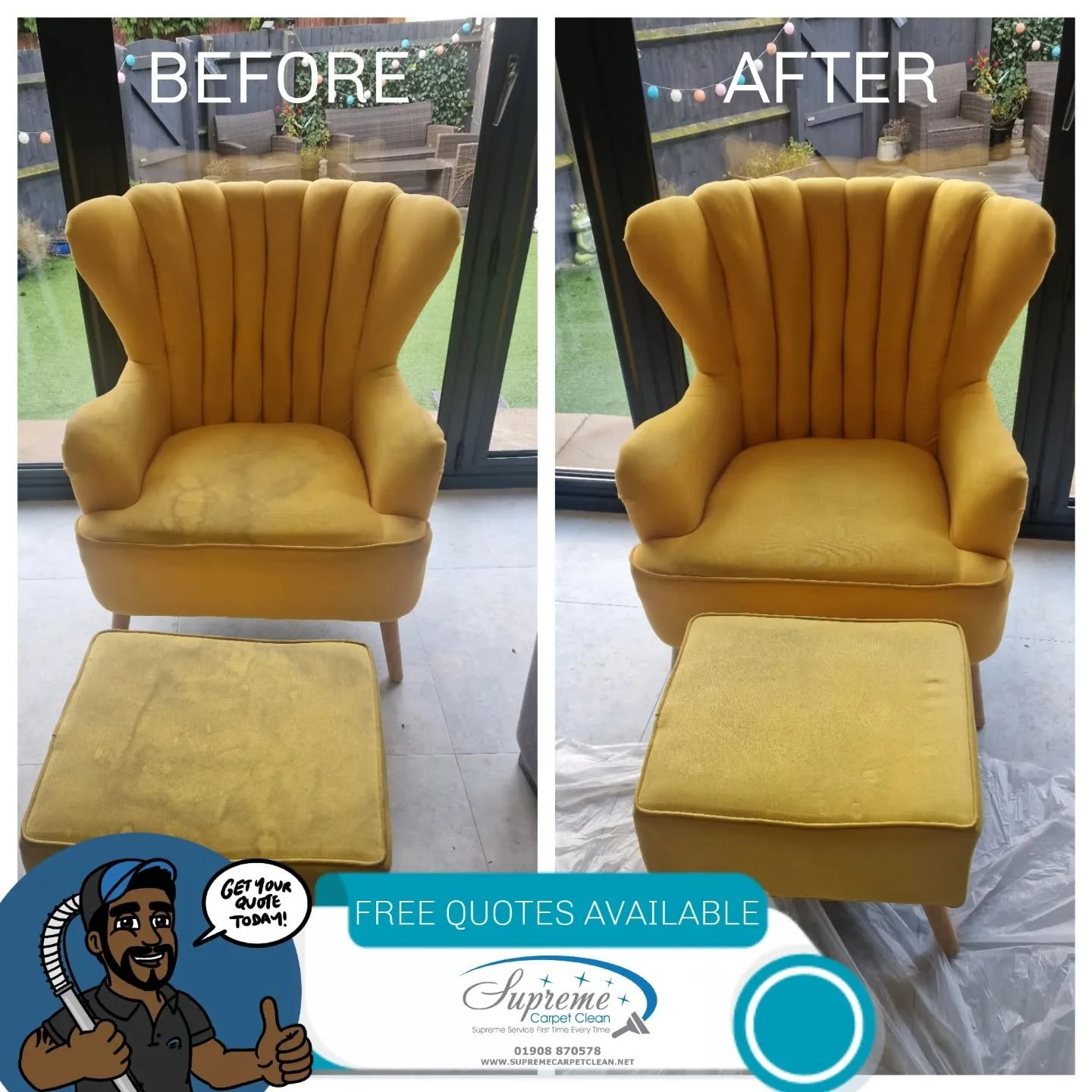 A lovely wingback armchair in Deanshanger is now looking fresh, bright and ready for Christmas! 🎄✨
There&rsquo;s nothing better than giving your home a little refresh before the festivities begin, and this one came up beautifully.

If you&rsquo;d li