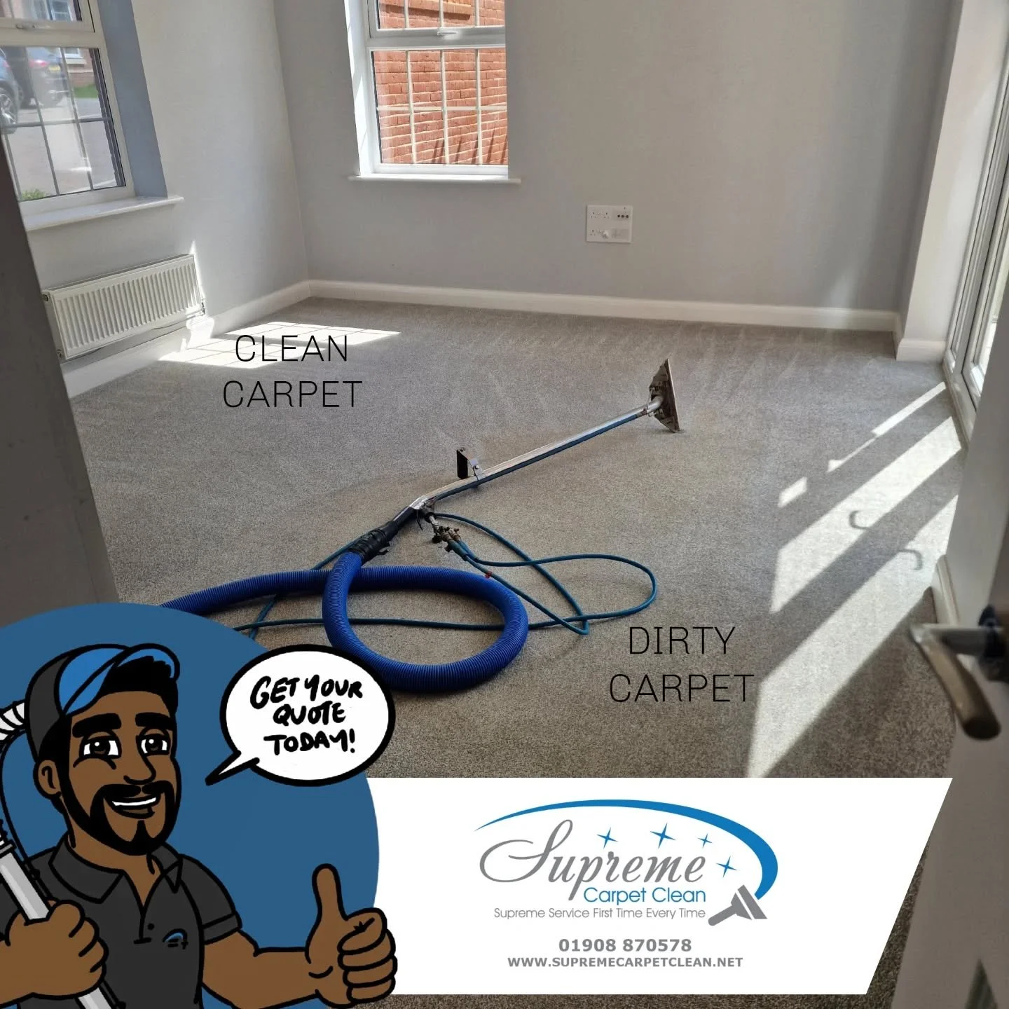 &ldquo;Carpet&rsquo;s new, doesn&rsquo;t need a clean yet&hellip;&rdquo; (I hear this alot)

This photo is from Eaton Leys in Milton Keynes &mdash; a newer estate, modern home&hellip; and still, look at the difference halfway through the clean.

If y