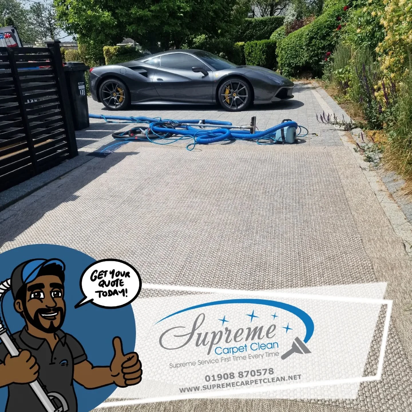 Great day for a rug clean. Who am I kidding, no one is looking at the rug.

What a beautiful car!!

www.supremecarpetclean.net

#RugCleaning #SupremeCarpetClean #MiltonKeynes #Ferrari #ReturningCustomer