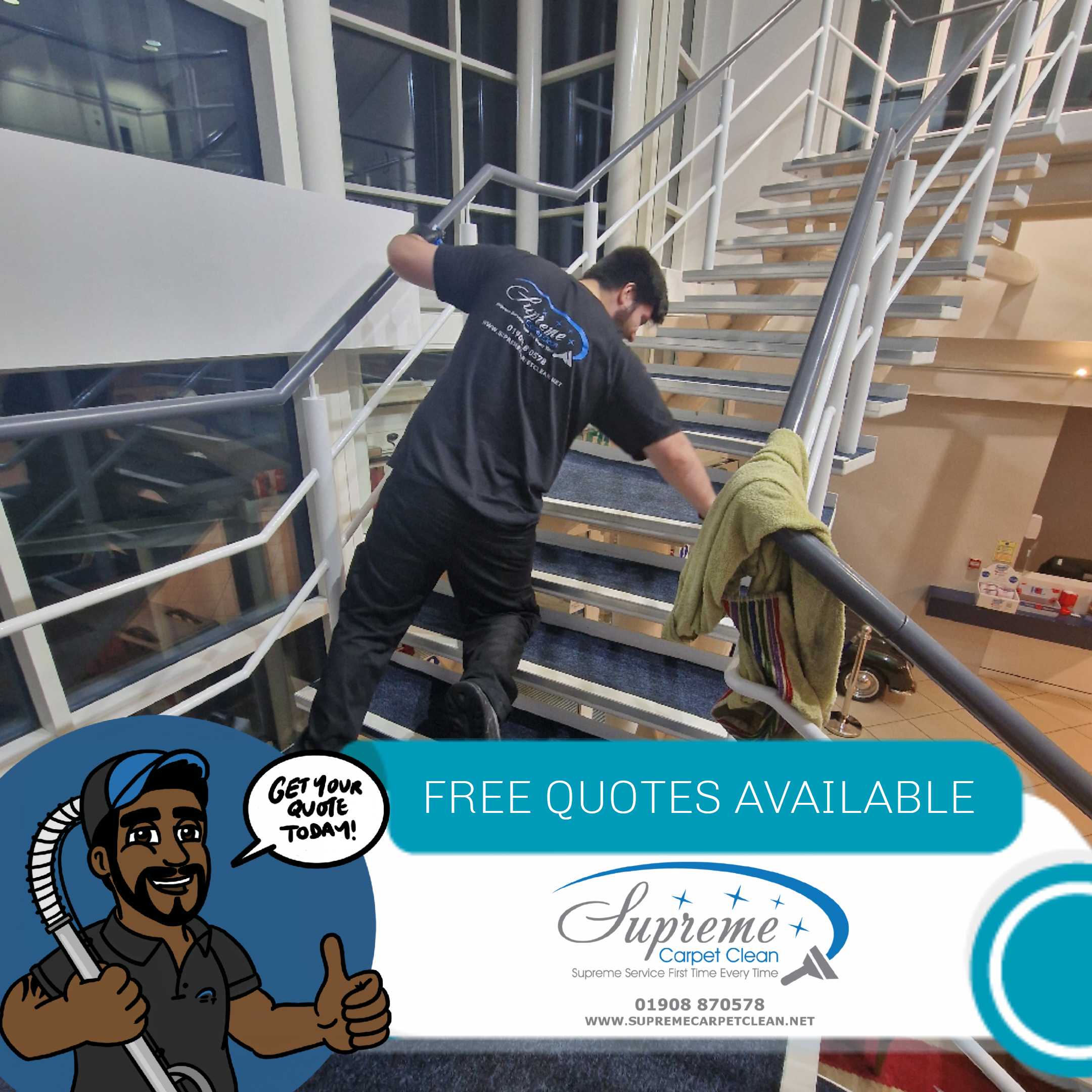 Aaron completing a carpet clean in bletchley milton keynes