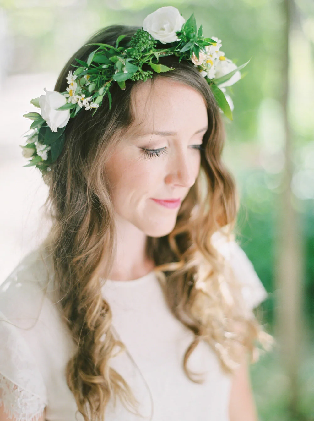Flower Crown, Green and White