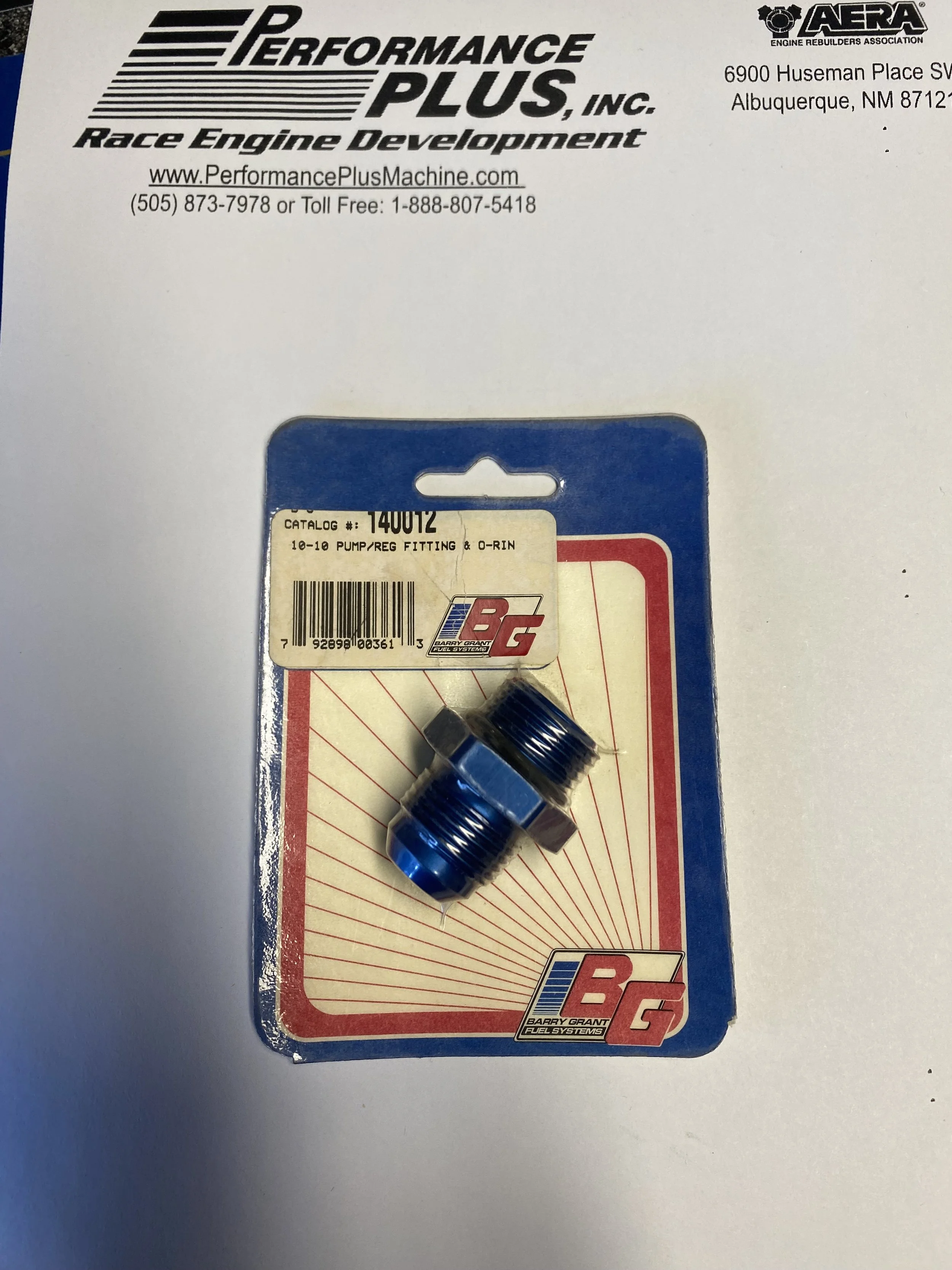 10-10 PUMP/REG FITTING &O-RIN