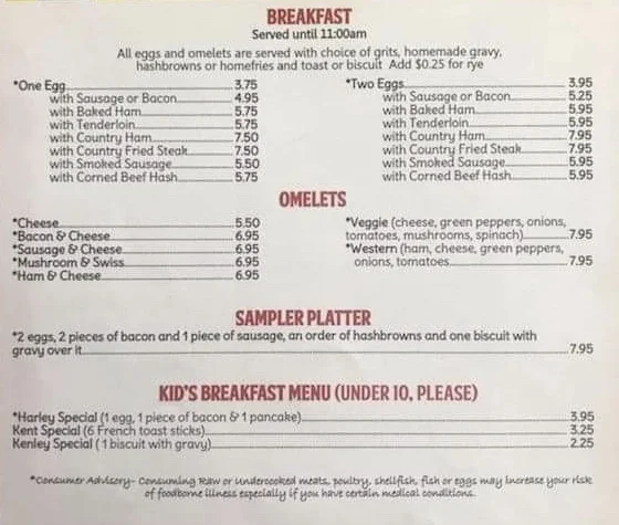 Menu Ms Lois Restaurant