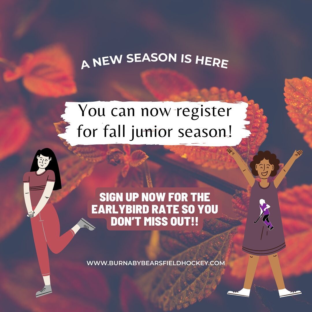 Hey mama and papa bears! 🐻💜

Sign up your bear cubs between ages 8 and 14 from now until July 23 to get this fall season&rsquo;s EARLYBIRD rate of $85! 🍂

July 24 and onward will have a regular rate of $100. Head to our website&rsquo;s programs pa