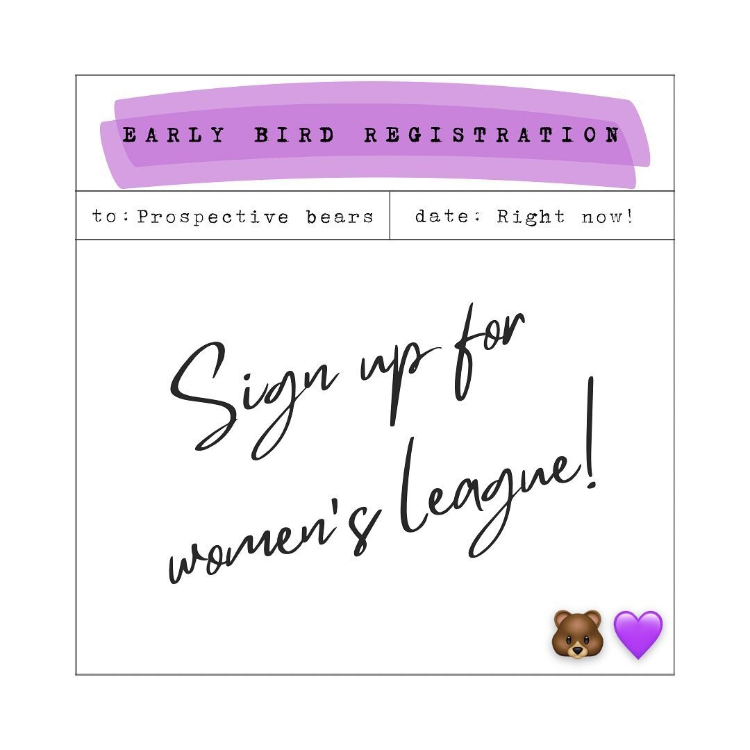 Burnaby Bears invites all adults and youth 13+ to join us in women&rsquo;s league 2023/2024! 💜

From now until July 23, EARLYBIRD registration is only $200. July 24 and on will return to the regular rate of $235

Head to our website or bio to sign u