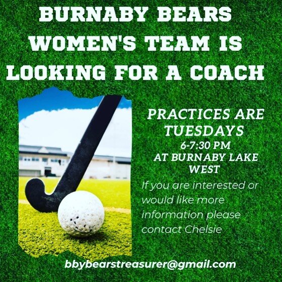 Our women&rsquo;s team is looking for a coach.  If you are interested or would like more information please contact Chelsie at bbybearstreasurer@gmail.com

#team #coach #hiring #fieldhockey