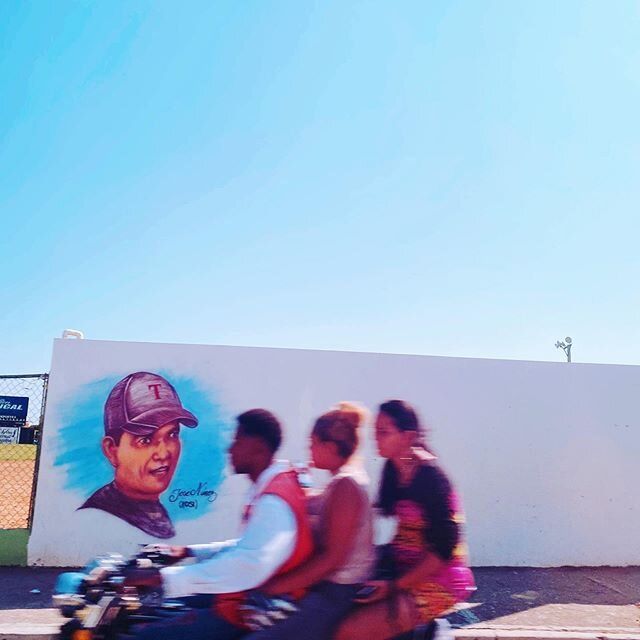 First base #baseball #motorbike #mural #wall #stadium #dominicanrepublic #Hispaniola #caribbean #hollandamerica #travel #road #driveby #color #colour #blue #street