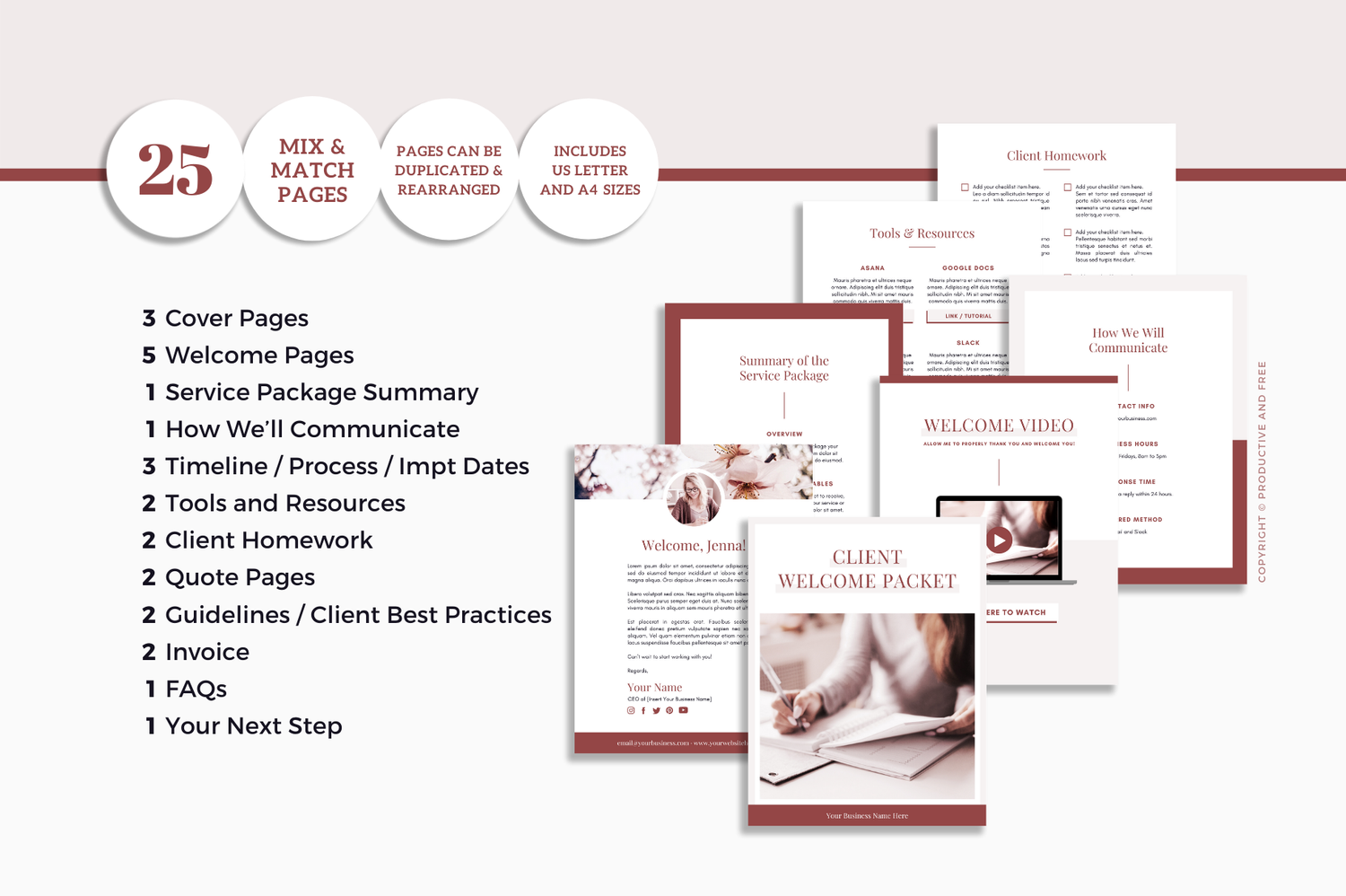 Client Experience Welcome Packet — Productive and Free