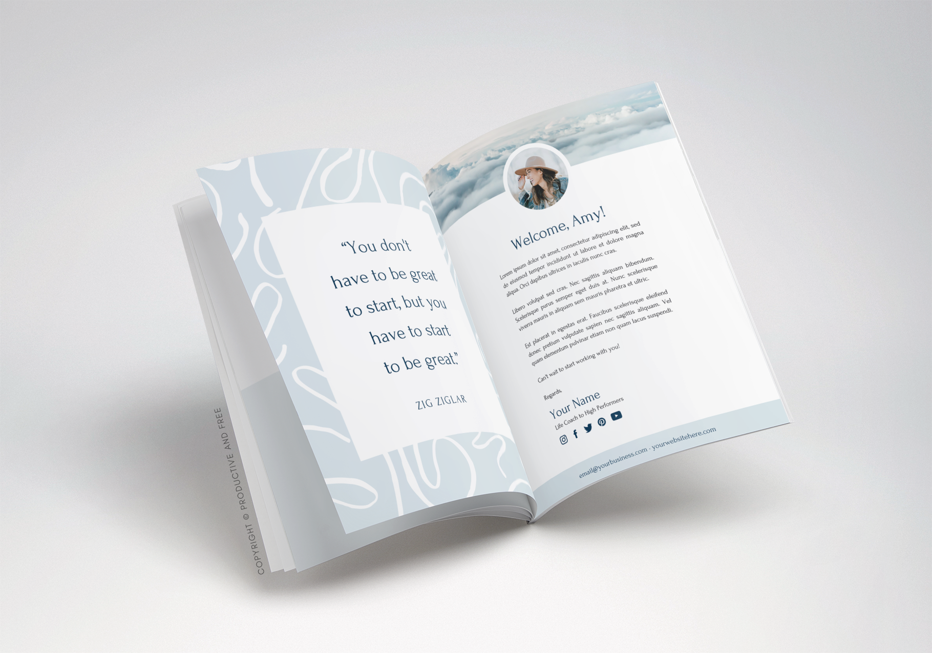Coaching Client Welcome Packet Template | ProductiveandFree.com