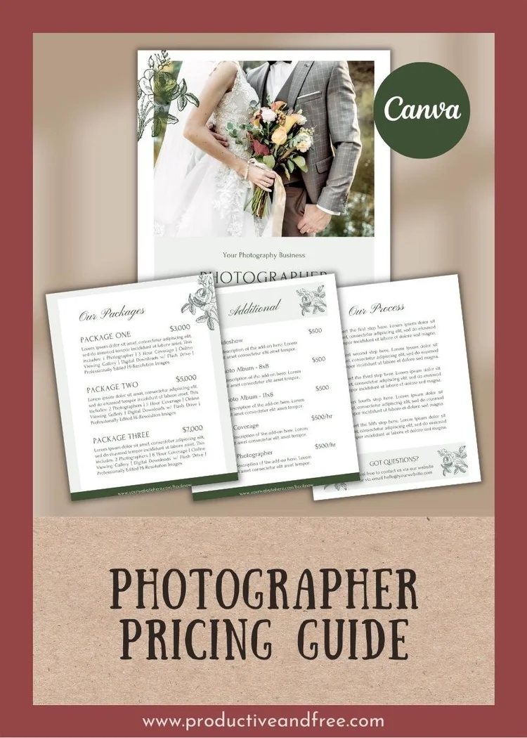 Photographer Pricing Guide and Portfolio Template — Productive and Free