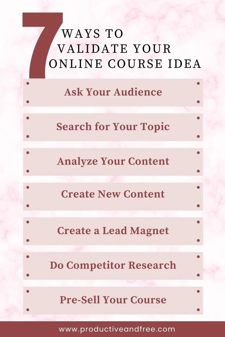 7 Ways to Validate Your Online Course Idea — Productive and Free