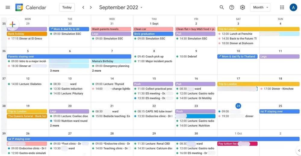 Month view