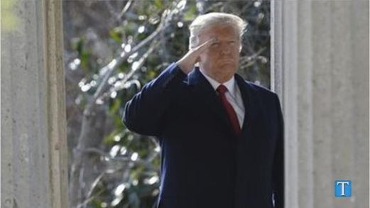 President Trump at Jackson's mansion The Hermitage in March, laying a wreath at his tomb. PHOTO: Larry McCormack, The Tennessean